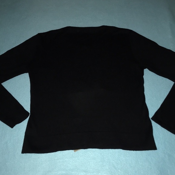 CABI Broadway tuxedo cardigan fringe sweater cashmere cotton blend NEW size M - Picture 2 of 10